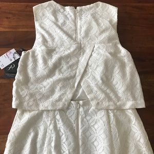 Sleeveless Cream Colored Lace Dress